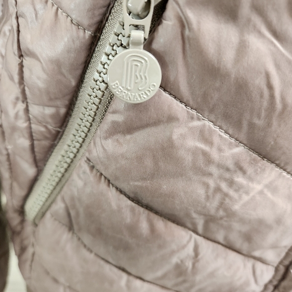 BERNARDO Brown Jacket Size‎ XS Quilted Puffer Pimaloft Zip Button Closure Ribbed - Picture 8 of 11